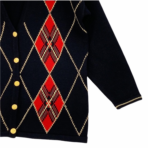 Vintage Argyle Cardigan Sweater by Robert Scott Ltd. - Picture 4 of 9
